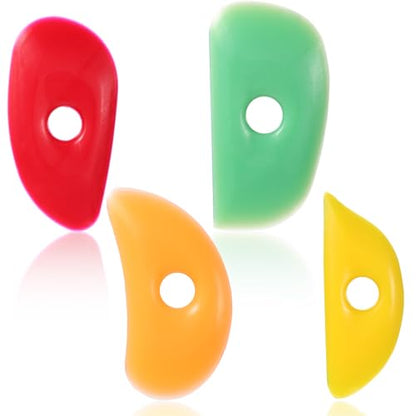 4 PCS Pottery Rib Tools Silicone Ribs Pottery Trimming Tools Soft Silicone Sculpting Tool Multi Styles Wheel Rib Tool for DIY Pottery-Shapes (Classic Style)