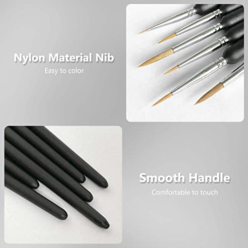11 Pack Soft-Bristled Detail Outlining Brushes, Miniature Detail Paint Brushes Kits, Fine Detailing Art Paint Brushes