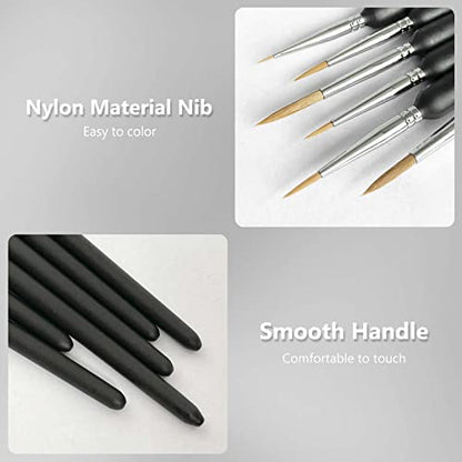 11 Pack Soft-Bristled Detail Outlining Brushes, Miniature Detail Paint Brushes Kits, Fine Detailing Art Paint Brushes