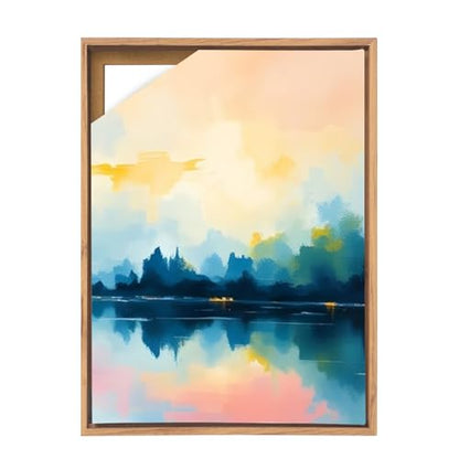 Canvas Floating Frame, Canvas Frame 0.75 inches deep Floater for Canvas Panel Oil Painting Wall Art Prints (Natural Wood, 19.6x27.5) - color: Natural Wood, size: 19.6x27.5