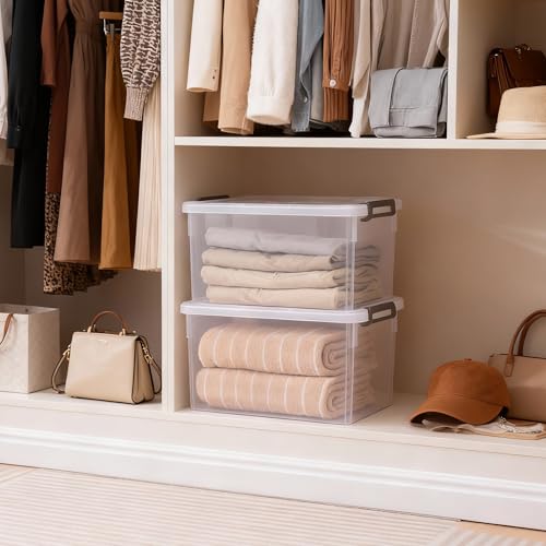 Citylife 17 QT Plastic Storage Bins with Lids Latching Stackable Storage Containers for Organizing Large Clear Storage Box for Garage, Craft, Toys, Closet, Home, 1 Pack - size: 1 Pack-17QT-N
