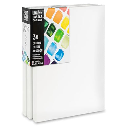 Liquitex BASICS Canvas, 3 Pack, 11" x 14" - style: 11" x 14"