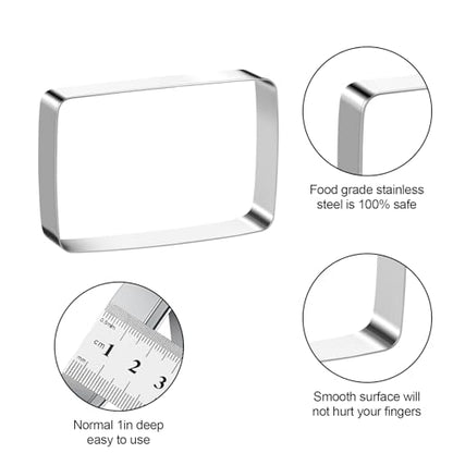 Rectangle Round Corner Cookie Cutters Egg Biscuit for Kids DIY Lunchbox Bento Box Fruit Vegetable Sandwich Cutters for Baking, Pack of 5 - style: Rectangle Round Corner