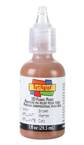Scribbles 13903 3D Fabric Paint Shiny - color: Brown, size: 1 Fl Oz (Pack of 1)