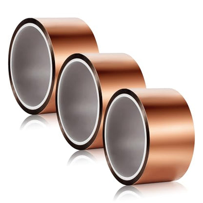 3 Rolls 50mm x 33m Total 324ft Polyimide High Temp Tape - 500°F Heat Resistant, No Residue Adhesive for Sublimation, 3D Printing, Soldering & Electronics