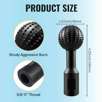 AUPREX Ball Gouge for Angle Grinder, 40mm Sphere Rotary Burr, Power Carving Tools for Wood Shaping, Angle Grinder Attachments for 4 1/2 and 5 Inch Grinders with 5/8-11 Threads - style: 1 PACK