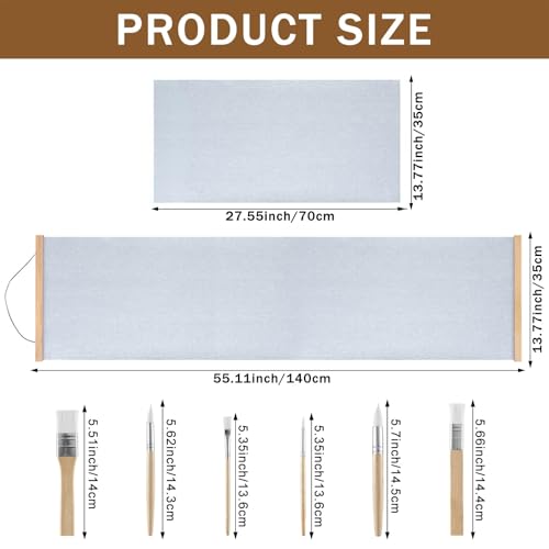 2 Pieces Kids Magic Water Drawing Poster, Reusable Mess-Free Water Doodle Mat with Teak Wood Frame, Large Water Painting Cloths Included, Educational Art Toy Gift for Toddlers Boys & Girls