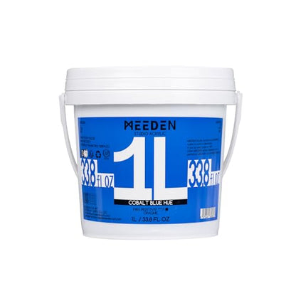 MEEDEN Cobalt Blue Acrylic Paint: 1 L /33.8 oz Heavy Body Gloss Non-Toxic - Thick Art Paints for Canvas Crafts - color: Cobalt Blue Hue - 1L