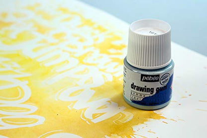 Pebeo Easy Peel Liquid Latex Masking Fluid - Drawing Gum - Dries Quickly - For Ink - Watercolor - Gouache Painting & Illustration - Fine Arts & Crafts Supplies - 250ml Bottle