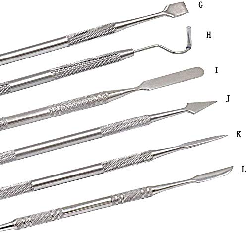New Wax Carvers Set Double Ended Dental Wax Modeling Sculpting Tools Dental Picks Polymer Pottery Clay Carving Tool Stainless Steel 12 Pieces