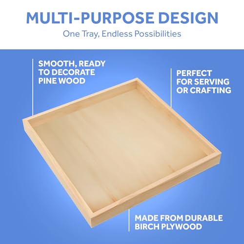 Wood Canvas Panel Cradled 12 x 12 inch, Pack of 6 Blank Framed Wood Signs for Painting, Shadow Box, & Tray Crafts, by Woodpeckers - size: 12 x 12 inch