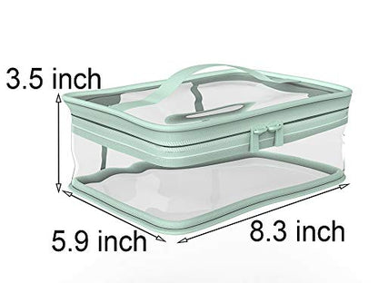 BallHull Makeup Bag Zipper Waterproof Portable Travel Storage Pouch 2 Pcs - color: Pink and Green