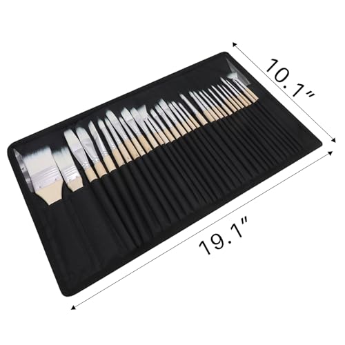 32 Pcs Acrylic Paint Brushes Set, Artist Painting Supplies Kit with Case - Professional Painting Tools for Oil Watercolor Gouache Canvas Rock - Art Essentials for Adults Teens Kids - style: 32 pcs