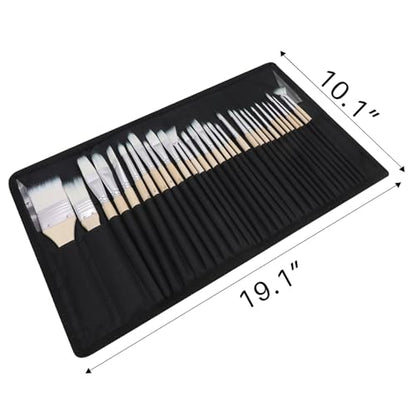 32 Pcs Acrylic Paint Brushes Set, Artist Painting Supplies Kit with Case - Professional Painting Tools for Oil Watercolor Gouache Canvas Rock - Art Essentials for Adults Teens Kids - style: 32 pcs