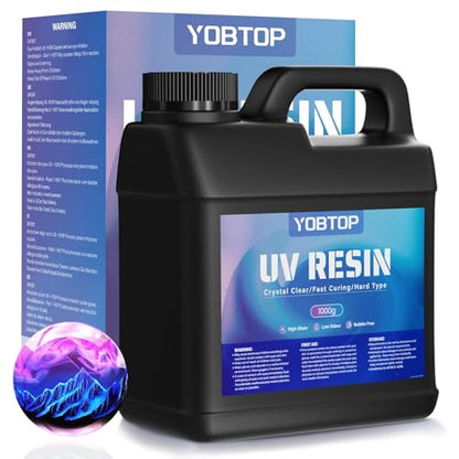 UV Resin 1000g,Advanced Formula UV Resin, Crystal Clear Odorless Hard Fast Curing for Jewelry Making, DIY Crafts, Coating & Casting - size: 1000g-1