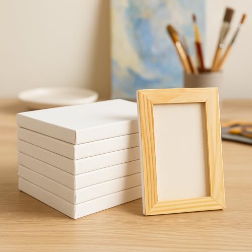 LWR CRAFTS Mini Stretched Canvas 3" X 4" Pack of 10 - size: 3"x4"x10