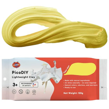 Lightweight Clay - Air Dry Clay, Ultra Light & Soft, Safe & Non-Toxic, Moldable & Flexible, DIY Modeling Clay for Anime Figures, Sculpting, Molding, Creative Art Crafts - color: Yellow
