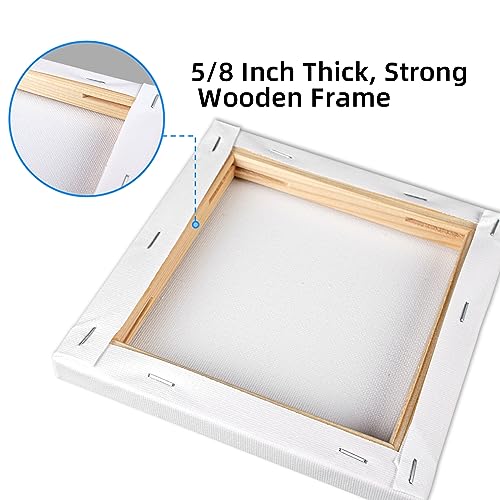 36 Pack Stretched Canvases for Painting with 18 Packs of 5''x7,8''x10 100% Cotton Blank Painting Canvas for Oil, Acrylic Paint & Other Painting Media - size: 18 Pack of 5x7 and 8x10