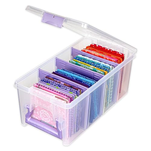 ArtBin Semi Satchel Portable Craft Organizer with 3 Dividers - Clear Plastic Storage Case for Art & Craft Supplies - color: Purple, size: Pack of 1