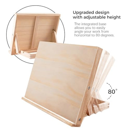 koseibal Art Easel for Painting, Tabletop Wooden Easel Stand，Adjustable Angle Portable Easel for Canvas, Ipad, Book, Artwords Display （2 Pack）