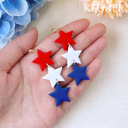 Keoker Stars Clay Cutters - 7 Pcs Fourth of July Polymer Clay Cutters, Independence Day Clay Earring Cutters, 4th of July Clay Cutters, Stars Polymer Clay Cutters (Stars) - color: Stars
