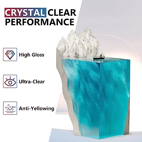 Epoxy Resin 1 Gallon Kit, Crystal Clear Epoxy Resin High Gloss, Easy Mix 1:1 Bubbles Free Art Resin for Coating and Casting, Countertop, Table Top, River Tables, Jewelry, Craft DIY, Molds - size: 1 Gallon