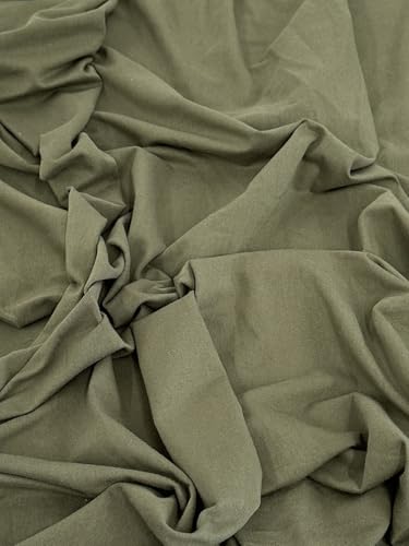 Cotton Jersey Spandex Fabric - Soft - Breathable - All Way Stretch Fabric - Medium Weight - Perfect Choice for Baby Grow, Tshirts, and Cotton Jersey Sheets - 58 Inches Wide - 1 Yard (Army Green) - color: Army Green