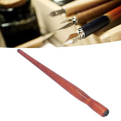 HERCHR 10 Pcs Nib Pen Holder, Comfortable Wooden Comic Dip Pen Nib Holder Set for Beginners Professionals Art Painting Calligraphy Writing Drawing Signing (Mahogany) - color: Mahogany