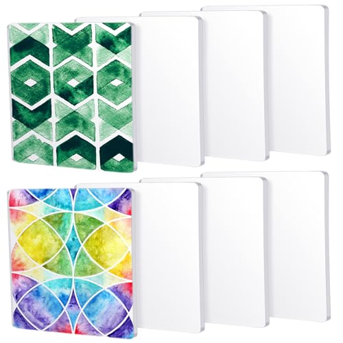 Threlaco 8 Pack Monoprinting Print Plates 6 x 6 Inch Reusable Silicone Plate Class Printing Plates for Press Art Printmaking for Card Making, Scrapbooking, Art Craft Scrapbooking and Journaling - size: 6 x 6 Inch