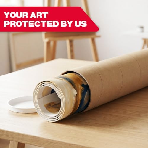 5" x 30" Reinforced Kraft Paper Mailing Tube, Pack of 1 Tube with 2 Caps – Secure USPS Approved – Cardboard Poster Mailer for Shipping and Storing of Prints, Artwork, Posters, or Documents