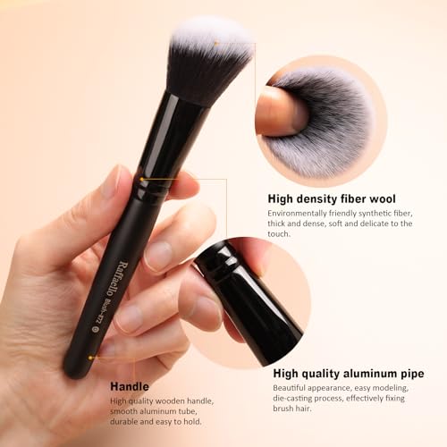 Raffaello Makeup Brushes 15Pcs Makeup Brush Set Premium Synthetic Powder Foundation Contour Blush Concealer Eye Shadow Blending Liner Make Up Brush Kit - color: Black