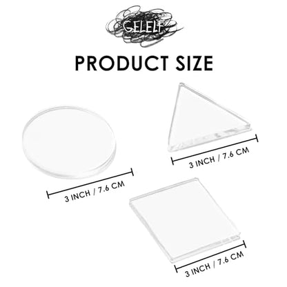 GELELF Gel Press Monoprinting Plates 3 Piece kit - Circle Triangle Square - No Aging & Bubbling, Reusable Gel Plates for Card Making, Book Press, Journaling, Scrapbooking - size: CTS 3" | 7.6 cm