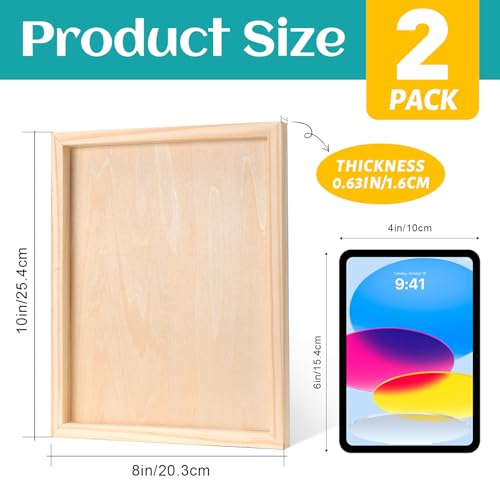 ESRICH 8x10 Inch Wood Panels for Painting, 2 Pack Craft Wood Canvas Boards, Blank Unfinished Wooden Art Board for DIY Art Creations Such as Painting, Acrylic Pouring, Resin, Burning, Collage, etc. - size: 8x10IN-2Pack
