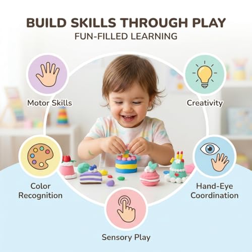 Air Dry Clay for Kids - 12 Dream Dessert Designs Modeling Clay Kit - Model Sculpting Set, Ultra Soft Safe & Non-Sticky | DIY Crafts, School Projects & Party Favors for Boys & Girls