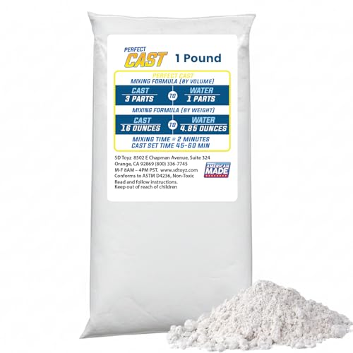 Perfect Cast Mold Casting Powder, Fast-Curing, Non-Toxic, Water-Based Material for DIY Sculptures, Jewelry, Crafts & Models, USA Made, 1 lb Bag - size: 1 lb