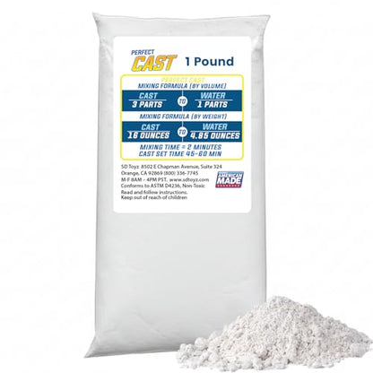Perfect Cast Mold Casting Powder, Fast-Curing, Non-Toxic, Water-Based Material for DIY Sculptures, Jewelry, Crafts & Models, USA Made, 1 lb Bag - size: 1 lb