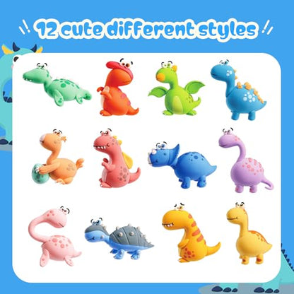 Both idea Air Dry Clay Kit, Dino Theme | 12 Packs, Non-Toxic Kids Gift | School & Party: Perfect for classroom art activities, birthday party favors, creative family DIY, and holiday celebrations. - style: Dinosaur Era