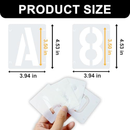 2 Pack - 3.5 Inch Letter Stencils Set, 72 Reusable Stencils for Painting On Wood, Metal, Walls, Fabric, Rocks with Interlocking, Perfect for Banners, Sign Making & DIY Art (3.5 inch) - style: 3.5 inch