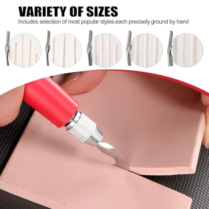 Linocut Carving Tools - Linoleum Cutter Kit with 6 Blades for Block Printing, Stamp Making Carving, Linocut Kit for Printmaking - Arts and Crafts Tools for Beginners, Adults, Artists