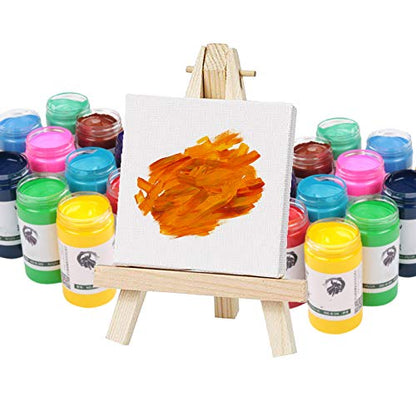 CBtone 24 Pack Small Stretched Canvas for Painting, 6x6 Canvas 1 Inch Profile Cotton White Professional Blank Canvas, Square Framed Canvas for Oil Acrylic & Pouring Art