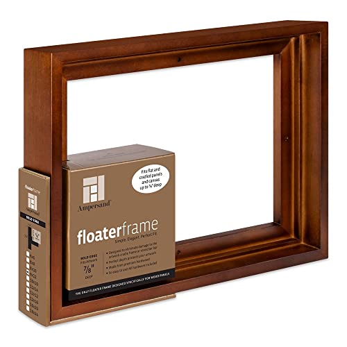 Ampersand Floaterframe for Wood Panels, 7/8 Inch Depth, Bold, 5x7 Inch, Walnut (FBOLD780507N) - color: Walnut Bold, size: 5"x7"