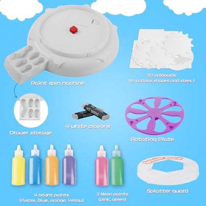 Wings Giant Paint Spin Art Machine Kit for Kids, Paint Spinner with Splatter Guard, Thicker Painting Spinner Arts & Crafts Birthday Gifts for 6-12 Years Old Boy, Girl