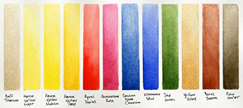 Daniel Smith Color Hand Poured Pan Set in a Metal Box with Bonus 12 Empty Half Pans, 1 Unit (Pack of 1) - style: Set of 12 colors with metal case and 12 empty containers