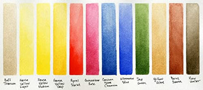 Daniel Smith Color Hand Poured Pan Set in a Metal Box with Bonus 12 Empty Half Pans, 1 Unit (Pack of 1) - style: Set of 12 colors with metal case and 12 empty containers