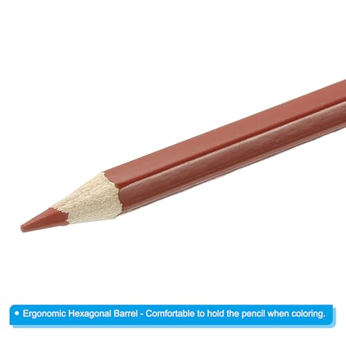 PATIKIL Watercolor Pencil, 6Pcs Water Soluble Pencils for Blending, Coloring, Sketch Drawing, Painting, Bright Brown - color: Bright Brown