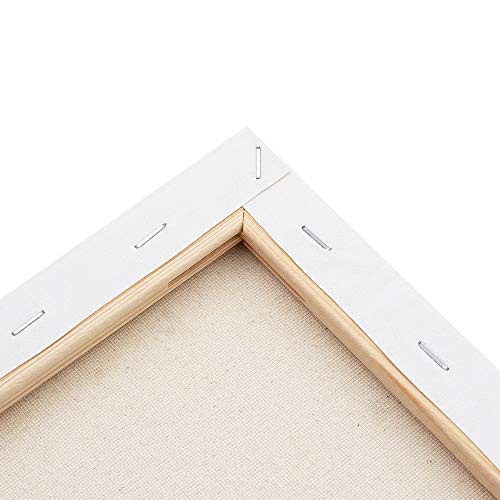 NEXCOVER Stretched Canvas - 12 Pack 8x8 Inch, 5/8" Profile Thick Pinewood Frame, Blank White Painting Canvas for Acrylic Oil Tempera Gouache Paint, for Beginners Kids Students Artists DIY Craft/Decor - size: 8"x8"-12Pack