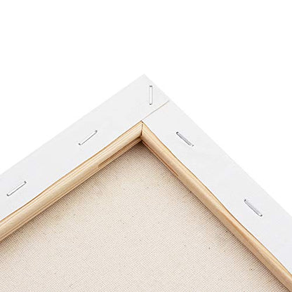 NEXCOVER Stretched Canvas - 12 Pack 8x8 Inch, 5/8" Profile Thick Pinewood Frame, Blank White Painting Canvas for Acrylic Oil Tempera Gouache Paint, for Beginners Kids Students Artists DIY Craft/Decor - size: 8"x8"-12Pack