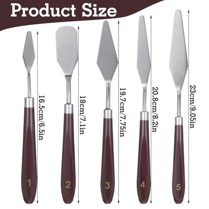 5 Pcs Cake Spatula Stainless Steel Cake Decorating Spatula Cakes Apatula Palette Knife Icing Frosting Cream Spatulas Baking Pastry Tool For Frosting Fondant Chocolate