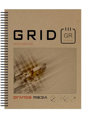 Grid Sketchbook. Spiral Bound Journal Style Sketchbook for Pencil, Ink, Marker, Charcoal and Watercolor Paints. Art, Design and Education. (8.5" x 11") (1)