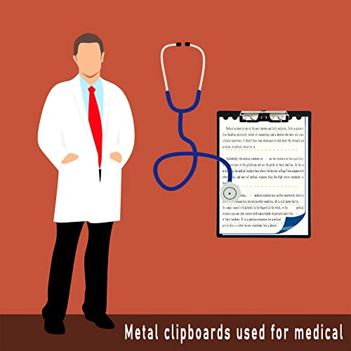 Aluminum Metal Clipboard Stainless Hangable Pen Holder Low-Profile Clip Board Size A4 9" x 12.6" with Sticky Note for School Office Business Medical Professionals Workshop Factory (Black, Aluminum-A4) - style: Black